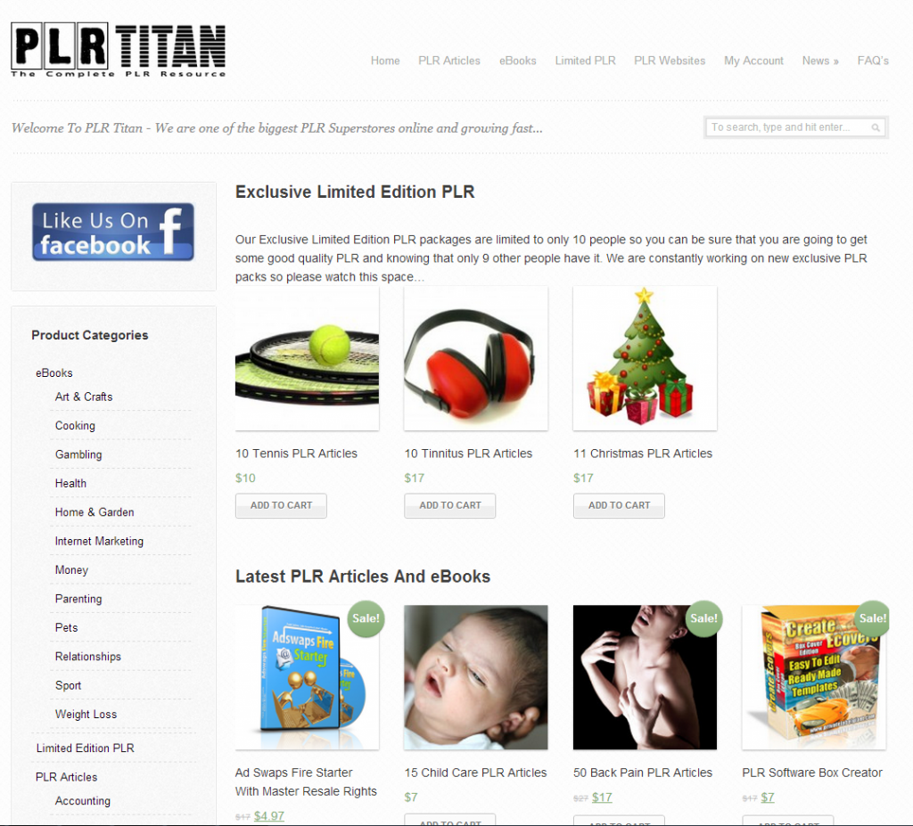 PLR Titan Screen Shot